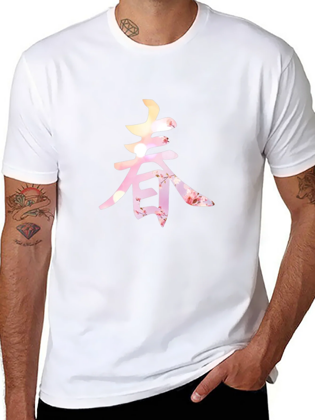Spring Blossom Kanji Graphic Tee - Unique Design product image 7
