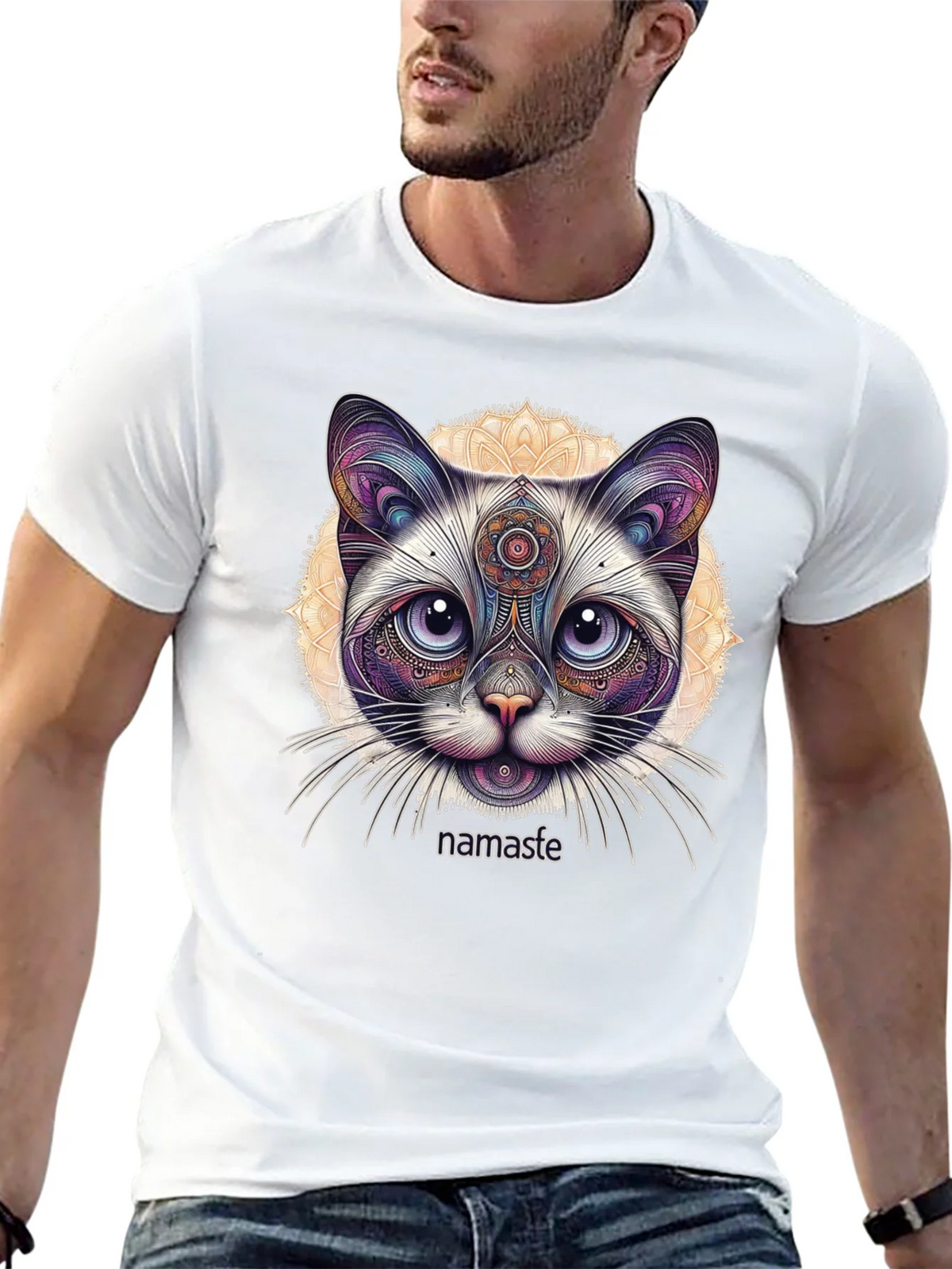 Namaste Cat T-Shirt - Meditative Feline Design product image 11