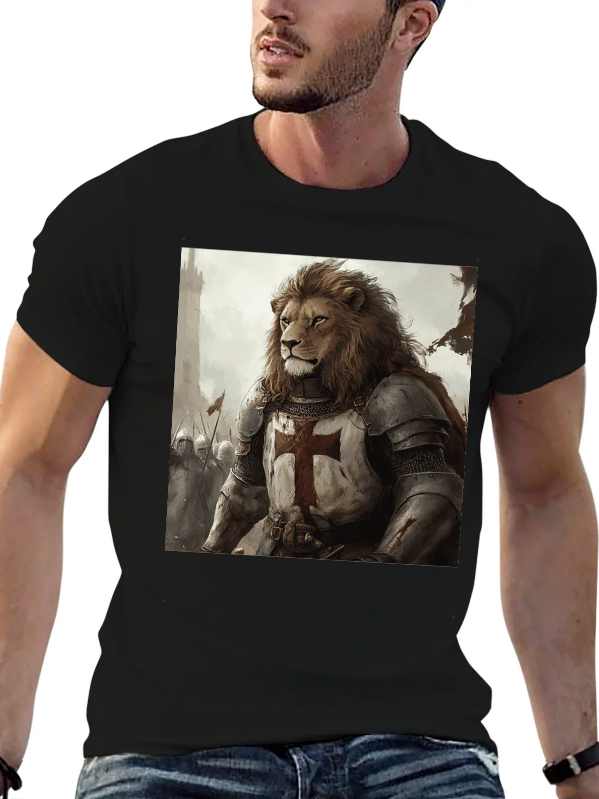 Lion Knight T-Shirt - Medieval Warrior product image 6