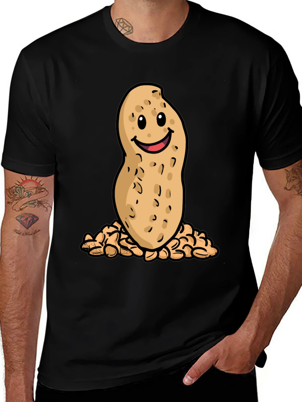Funny Peanut Cartoon Graphic T-Shirt product image 1