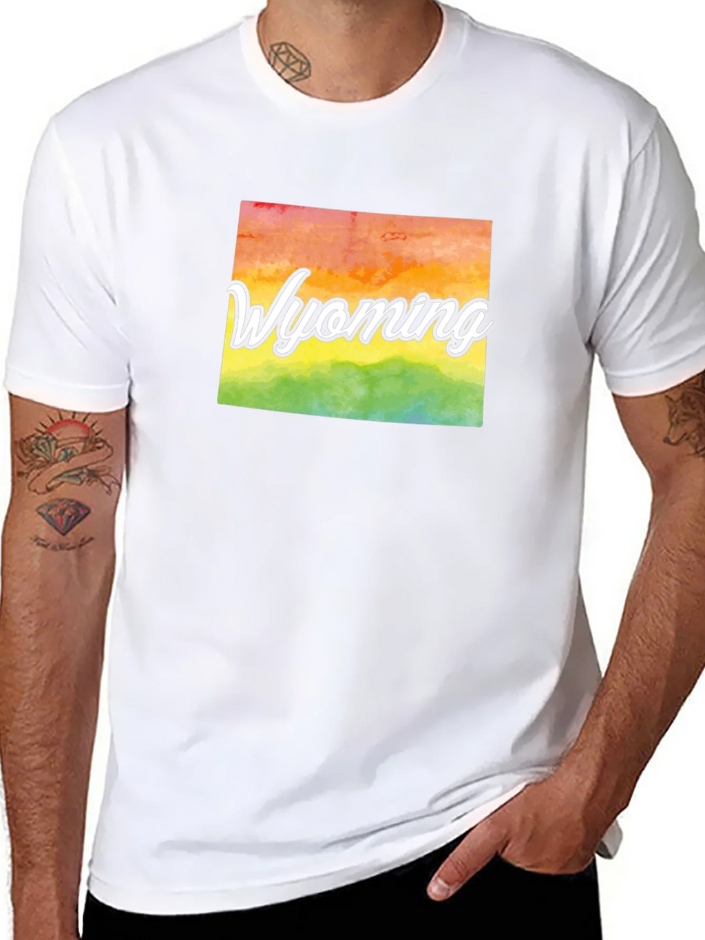 Wyoming Pride T-Shirt - Rainbow State Graphic Tee product image 7