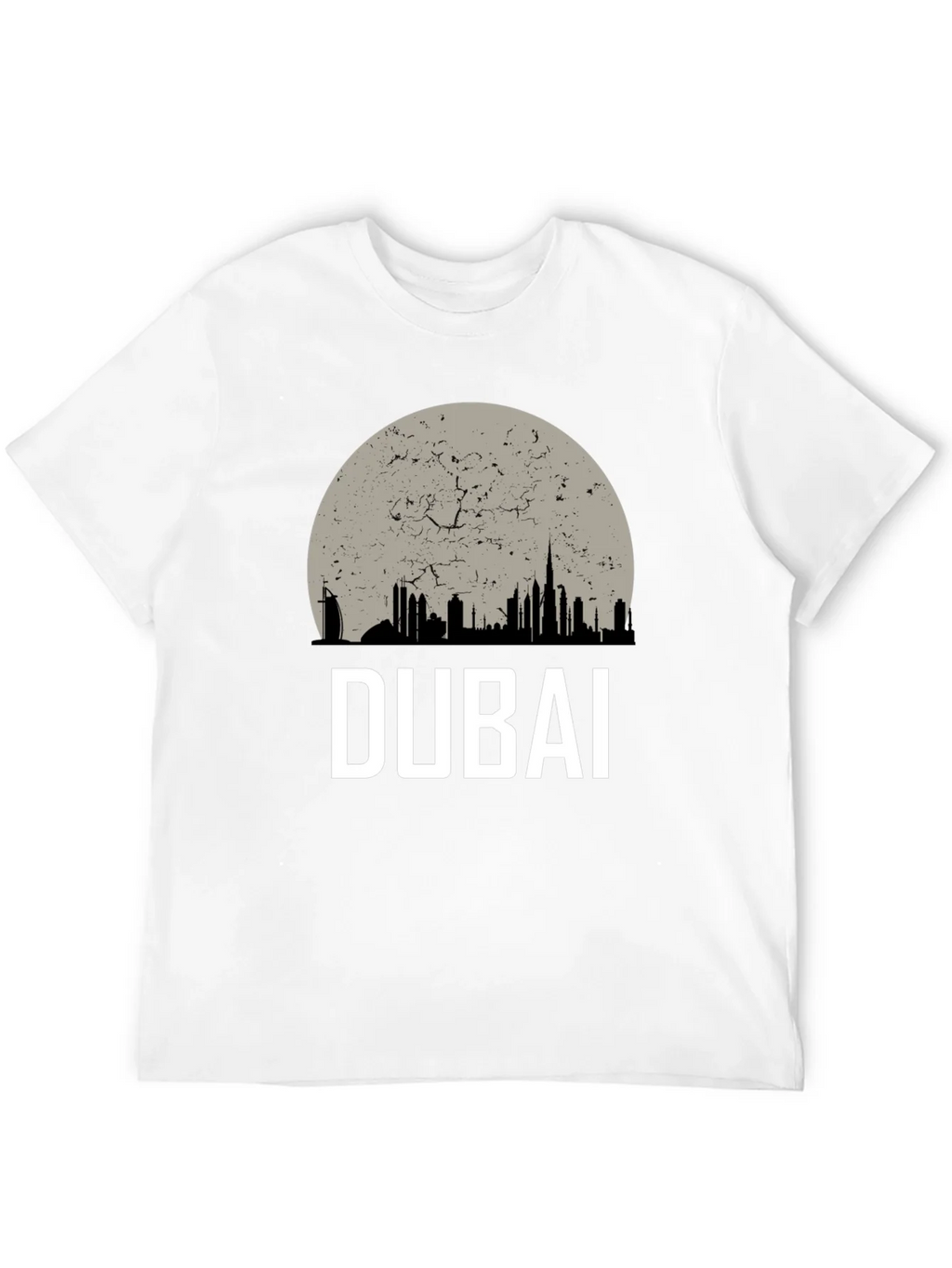 Dubai Skyline Graphic Tee - Black Cotton T-Shirt product image 7