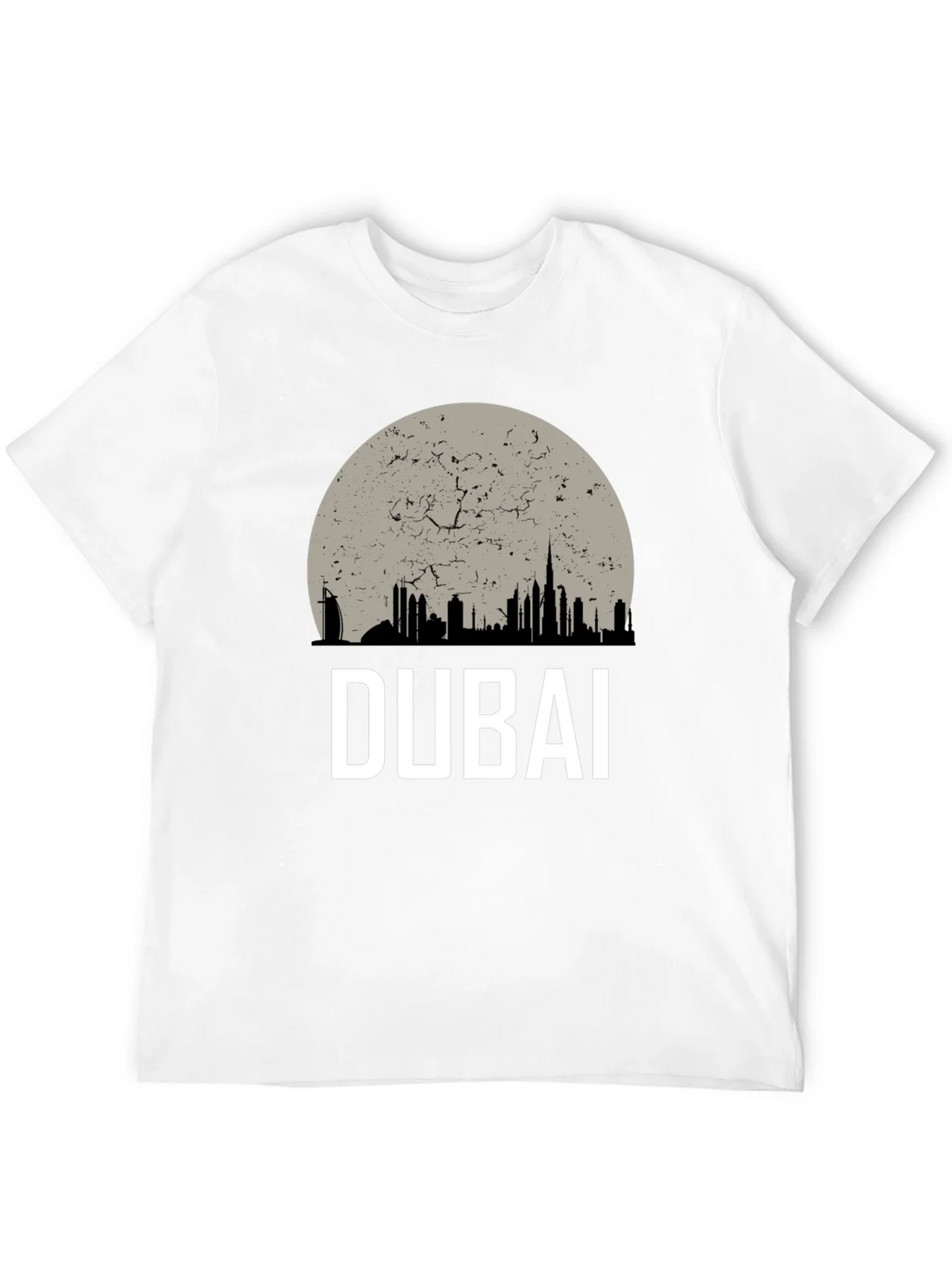 Dubai Skyline Graphic Tee - Black Cotton T-Shirt product image 7
