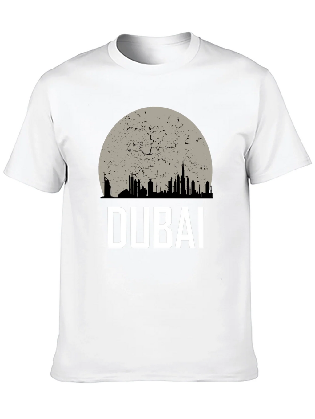 Dubai Skyline Graphic Tee - Black Cotton T-Shirt product image 5